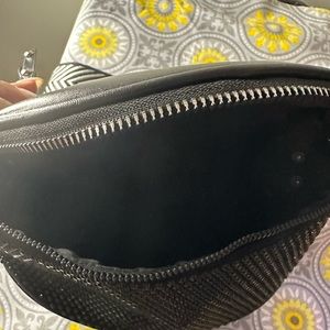 Black rhinestones soft leather crossbody bag.